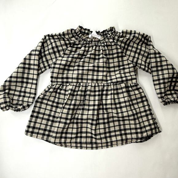 Zara PUFF Sleeve Top Gray Textured GIRL'S Size 2-3 Yrs Toddler Floral Cottage - Picture 2 of 4